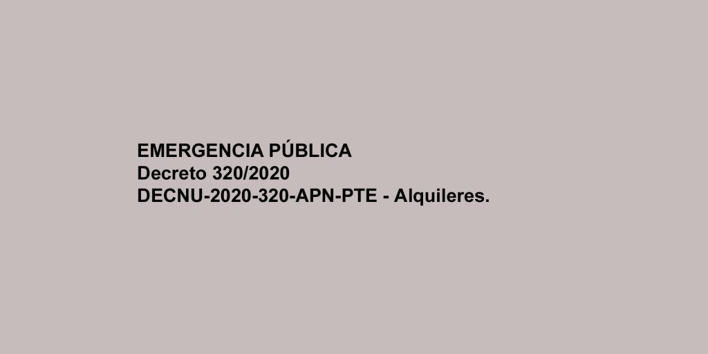 Decreto 320/2020