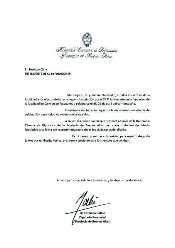 FELIZ ANIVERSARIO CARMEN DE PATAGONES
